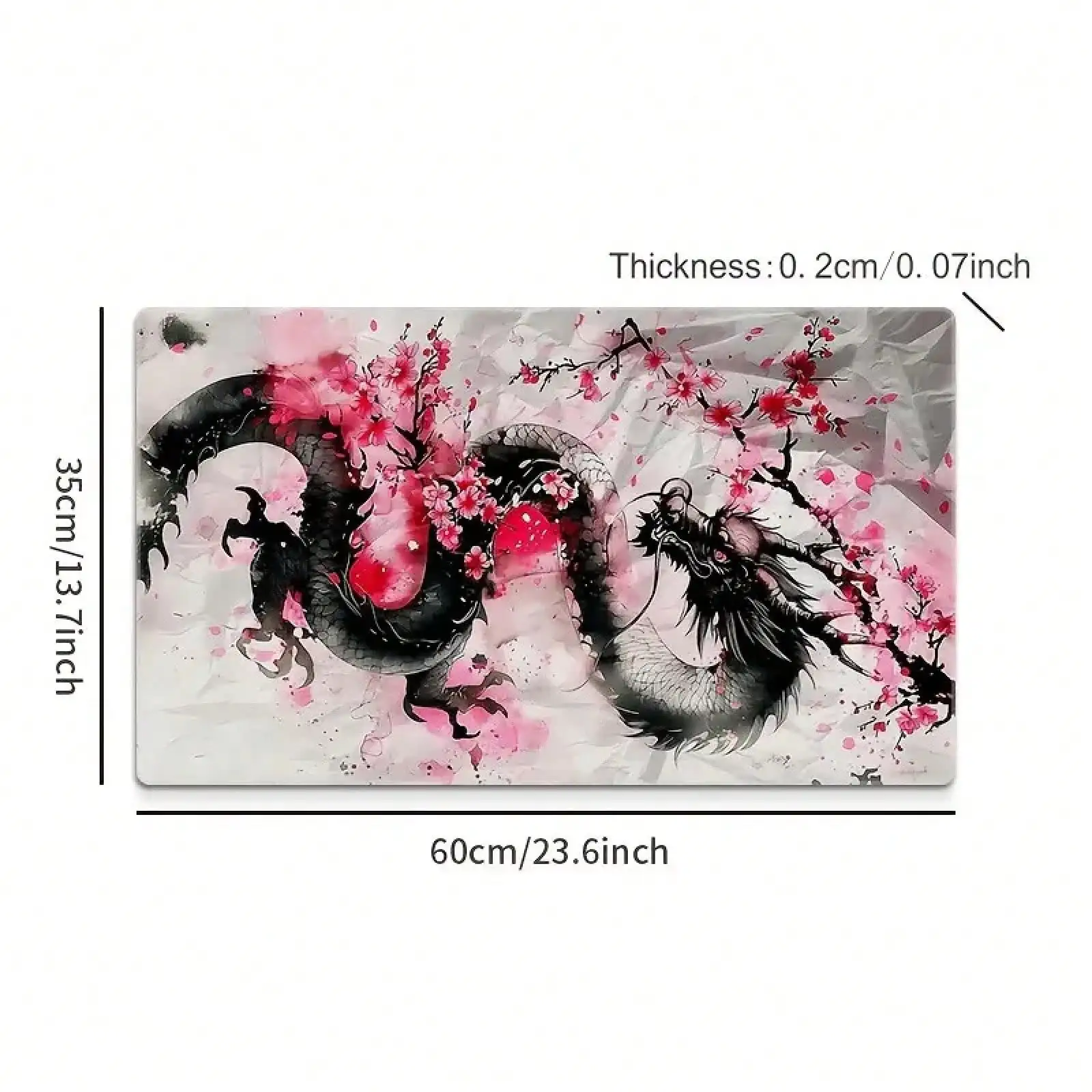 Laptop Accessories Pink - Large Pink Cherry Blossom & Dragon