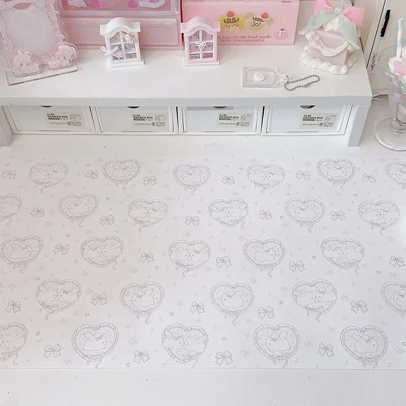 Laptop Accessories Pink - Kawaii Pink Rabbit PU Leather Desk