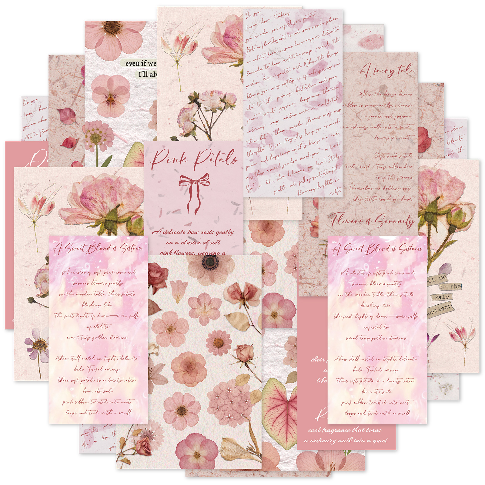 Laptop Accessories Pink - Etori Life 20Pcs Vintage Pink Artistic