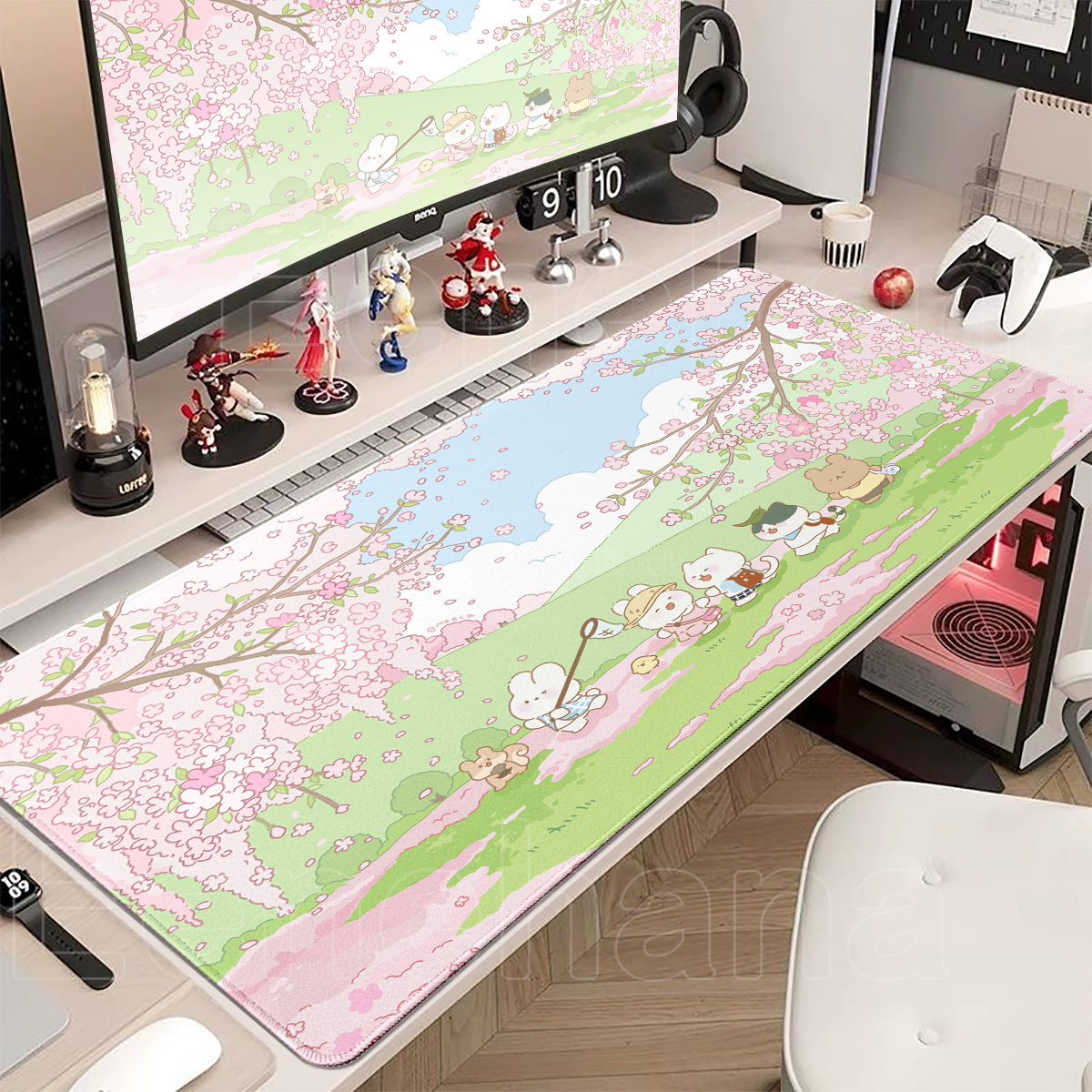 Spring Cute Rabbit Mouse Pad L - Laptop Accessories Pink incelemesi ve fiyatı