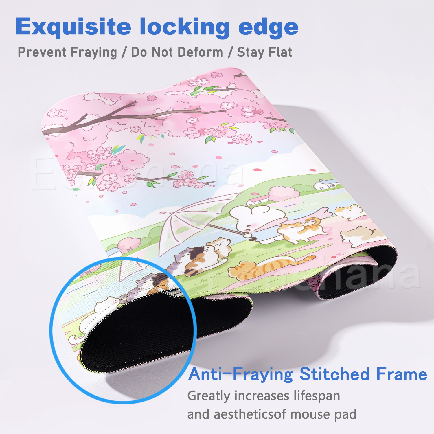 Spring Cute Rabbit Mouse Pad L - Laptop Accessories Pink incelemesi ve fiyatı