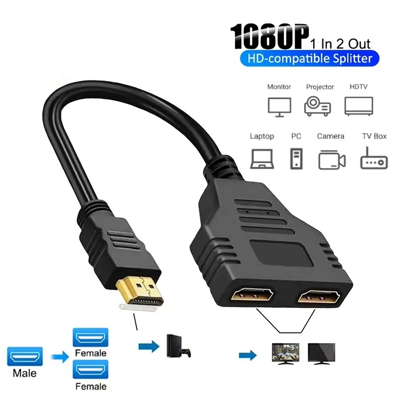 1080P 1 In 2 Out HDMI-compatib - Xbox Laptop Accessories incelemesi ve fiyatı