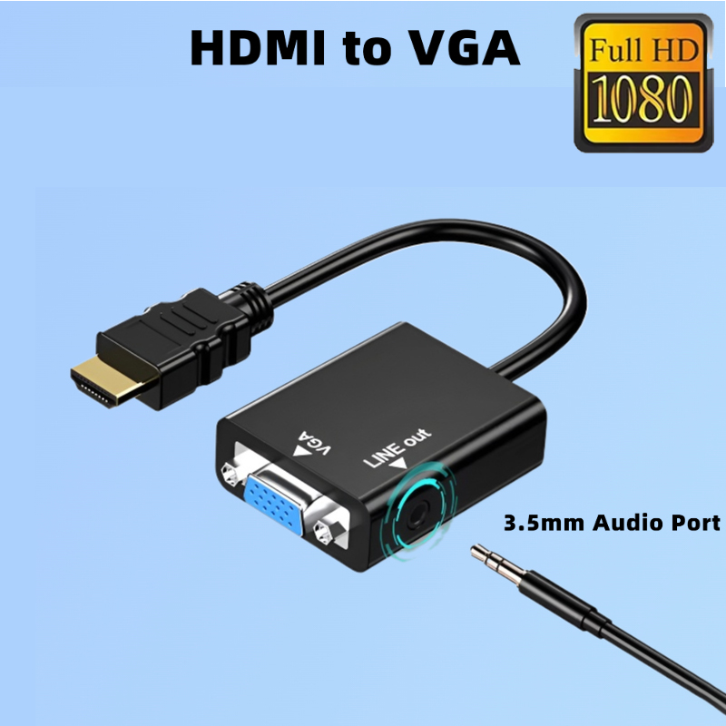 HDMI-compatible to VGA With Au - Hdmi Vga Adapter incelemesi ve fiyatı