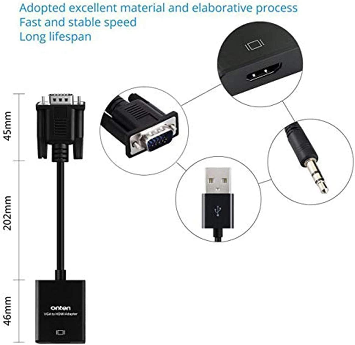 VGA to HDMI Adapter 1080P Male - Hdmi Vga Adapter incelemesi ve fiyatı