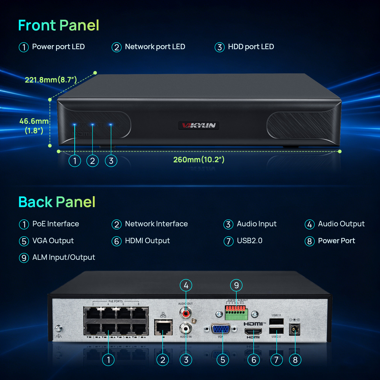 Vikylin 4K NVR UP to 12MP 8CH  - Hdmi Vga Adapter incelemesi ve fiyatı