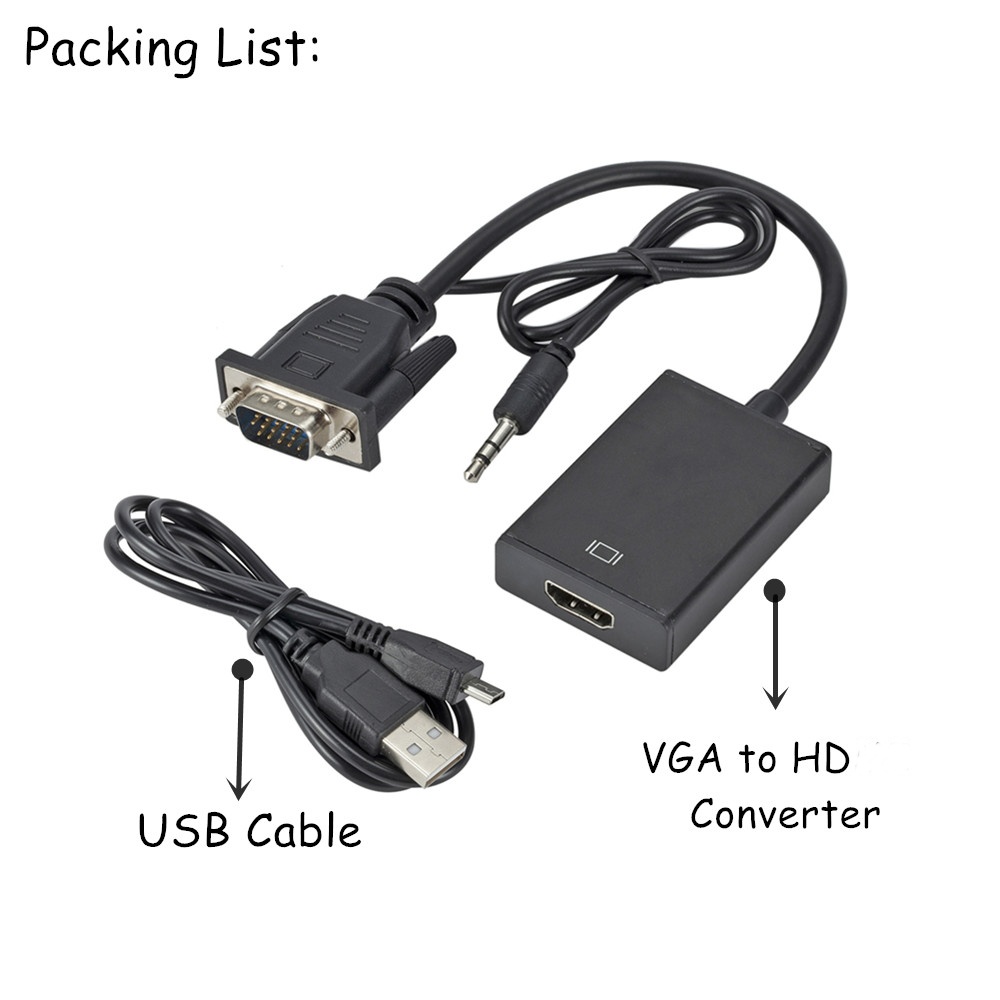 1080P HD VGA TO HD with 3.5mm  - Hdmi Vga Adapter incelemesi ve fiyatı