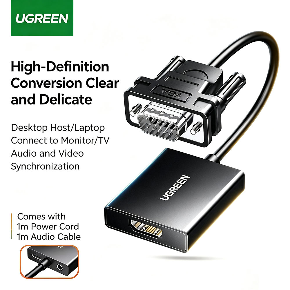 0.15M UGREEN VGA Male to HDMI  - Hdmi Vga Adapter incelemesi ve fiyatı