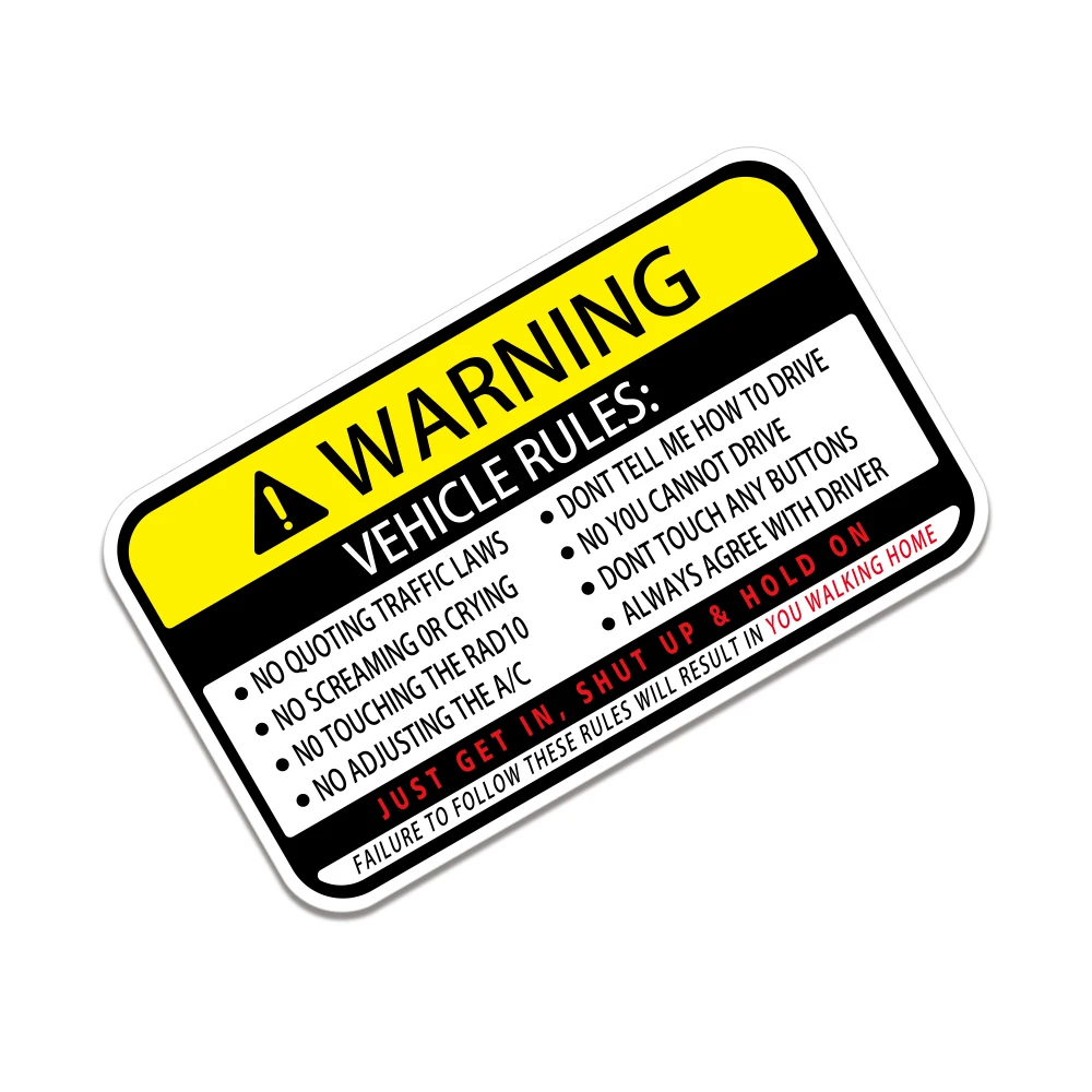 13x7.7cm Warning Words Car Sti - Laptop Accessories Ideas incelemesi ve fiyatı