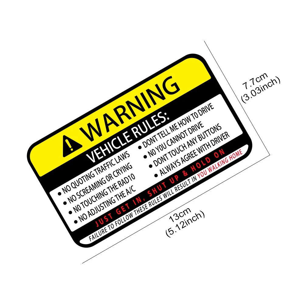 13x7.7cm Warning Words Car Sti - Laptop Accessories Ideas incelemesi ve fiyatı
