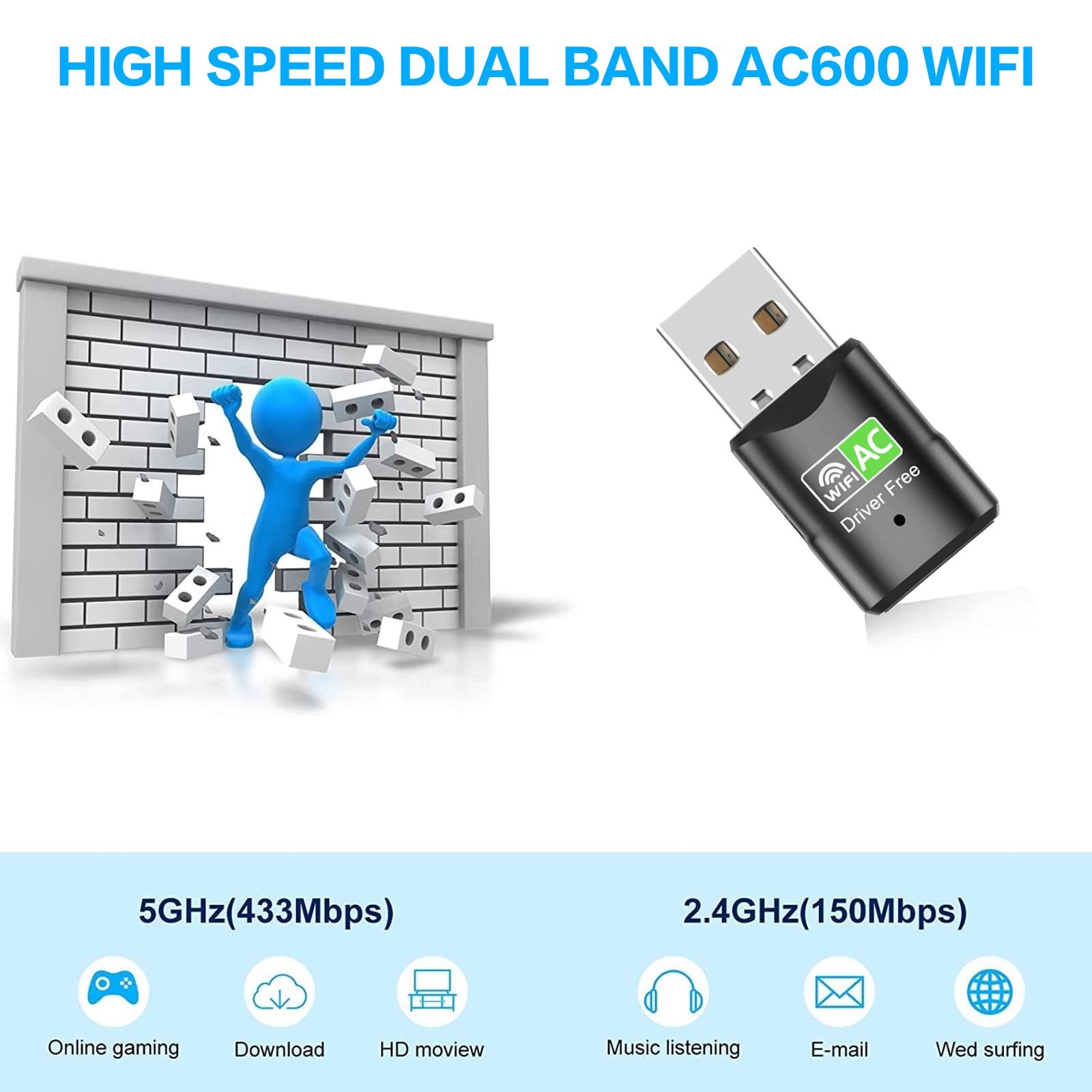 AC600 USB WiFi Adapter, Dual B - Laptop Ergonomic Accessories incelemesi ve fiyatı